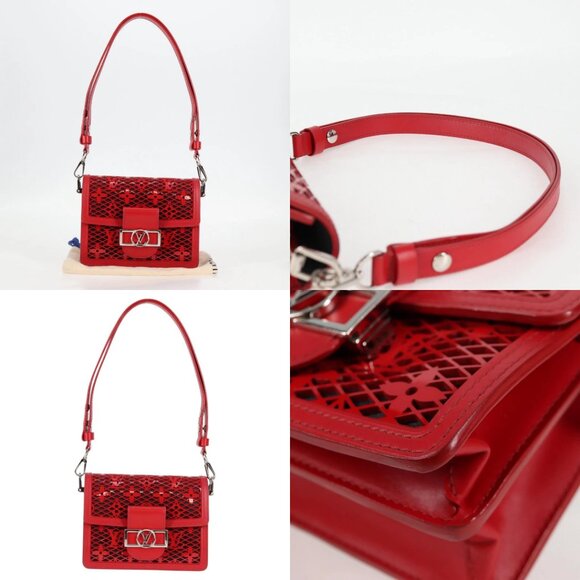LOUIS VUITTON Monogram Lace Dauphine Mini Shoulder Bag Red M20359 Auth 127494M - Picture 12 of 14